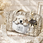 ⭐️ニューアイテム⭐️1点物⭐️コンパクトタイプ2wayボストンバッグ👜【919】（シャンパンゴールドキルティングゴールデンちゃん🐶がキュート🩷過ぎます）
