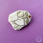 天使猫♢刺繍ブローチ