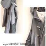 新作 上質なcottonwool 中厚起毛 ダッフルコート  グレー