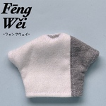 Tシャツ　バイカラー切り替え(白/グレー)　カットソー　半袖 【ねんどろいど/オビツ11 /ピコドー 】
