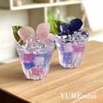 483 ＊キラキラ紫陽花ゼリー＊　ミニチュアスイーツ　ドリンク　フェイクフード　ドールハウス　ねんどろいど  YUMEmini