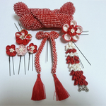 オーダー承ります。正絹　つまみ細工　髪飾り　七五三　ハンドメイド