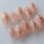 期間限定⌇とろけるピーチネイル🍑🫧　透明感　ニュアンス　記憶形状　夏　桃　雫　
