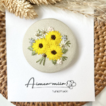 刺繍ブローチorヘアゴム✳︎ひまわりの花束