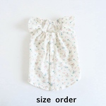 [犬服] size order  XS〜M サイズ　　　　　　　　　　　小花柄 リップル生地 キャミソール ワンピース　　　　　　　　　背中開き バックオープン　