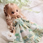     木漏れ日のワンピース　小さなリボン　ハルモニアシリーズミディブライスサイズ　ドール服