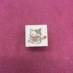 ハートをもつネコ(猫) はんこ・スタンプ