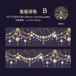 【K103】B PETテープ マスキングテープ 星 月 宇宙 コラージュ素材 手帳デコ 1巻