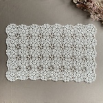 《pさまオーダー作品》手編み　ラナンキュラスの花束　クロッシェレース＊インテリアマット♢かごカバー　アンティーク風アイボリー　ナチュラルテイストなフレンチカントリーのインテリア　ドイリー