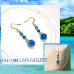 🐠［再販］カビラブルー　ピアス　イヤリング　樹脂ピアス　#minne_new ホタルガラス　川平湾