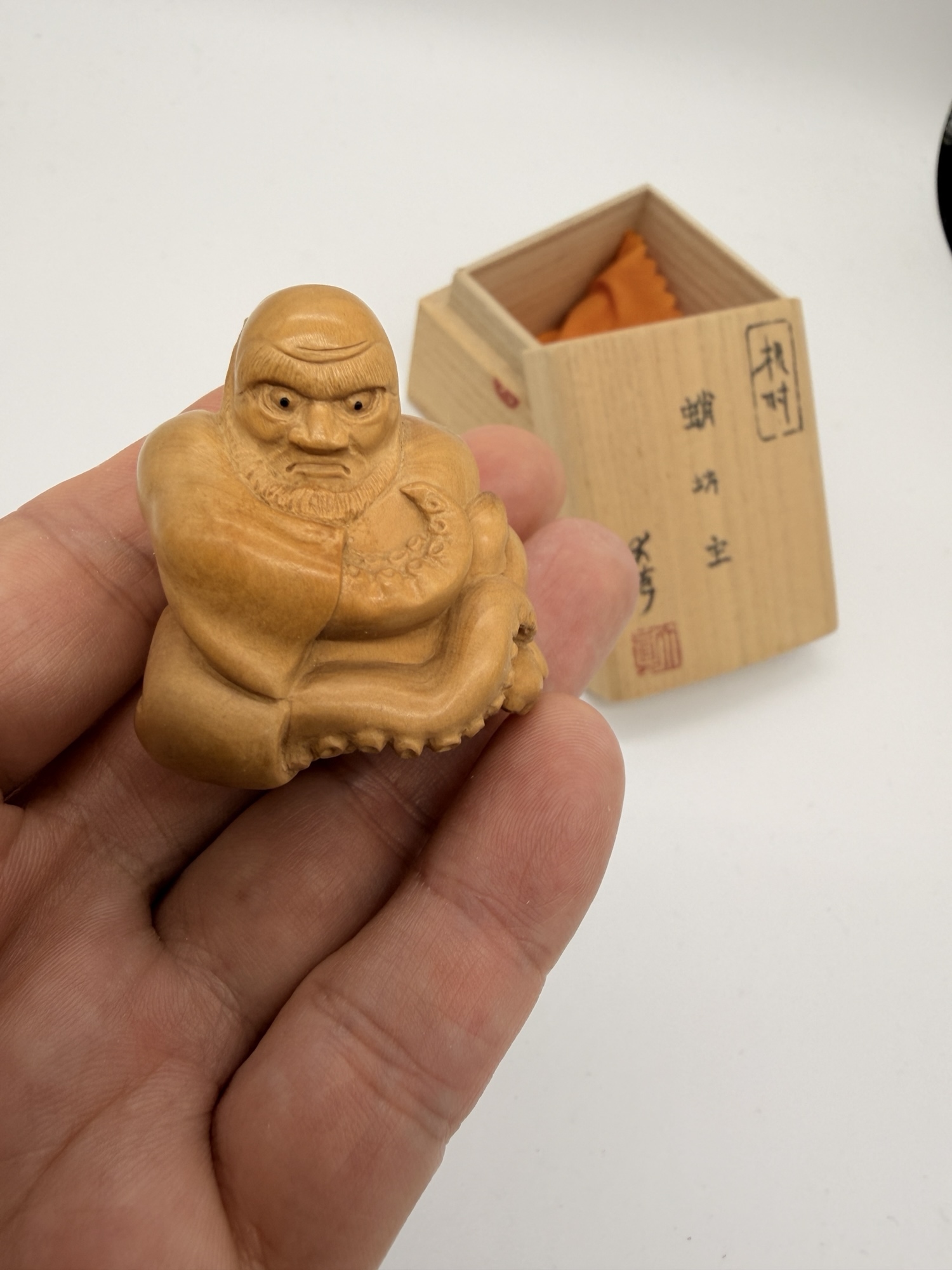 木彫根付 「柿」骨董品 木彫根付 「柿」骨董品