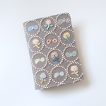 【ケース・サイズ選択】刺繍13こ・ベージュ×ライトベージュ タンバリン ブックカバー マルチケース ミナペルホネン 母子手帳ケース 手帳カバー 