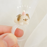 ・𝗻𝗲𝘄・ﾌﾞｨｰﾝわんこのリング 🐶︎︎︎︎☁選べるサイズ⋮受注制作／レジン・犬・アニマル・個性的