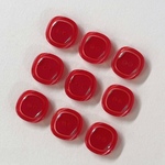 ボタン レトロ スクエア 四角 レッド 二つ穴 2穴 14mm 9個セット fc-250