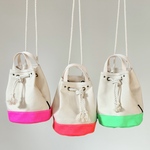 夏限定 "kinchaku bag round"  kinari × neon color《受注製作》