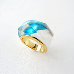 ［Azure］夏の青空を閉じ込めた色箔リング（Oriental ring）