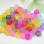 艶消しガラスビーズ　カラフルミックス　８mm　３０g　５０個前後   C-3