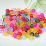 艶消しガラスビーズ　カラフルミックス　６mm　３０g　１００個前後   C-3