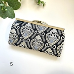 ロイヤルハート　アイスグレー　インド刺繍×ウィリアムモリスの上品ウォレット  長財布　がま口