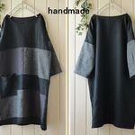 送料無料♪300☆彡色々パッチ＆ジャズネップドロップ袖ワンピース