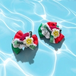 7/12（日）21:00~再販開始『プルメリア～スイカ🍉バレッタ』犬　猫　ペット　夏祭り　海水浴　お誕生日　記念日　ギフト　コリエ