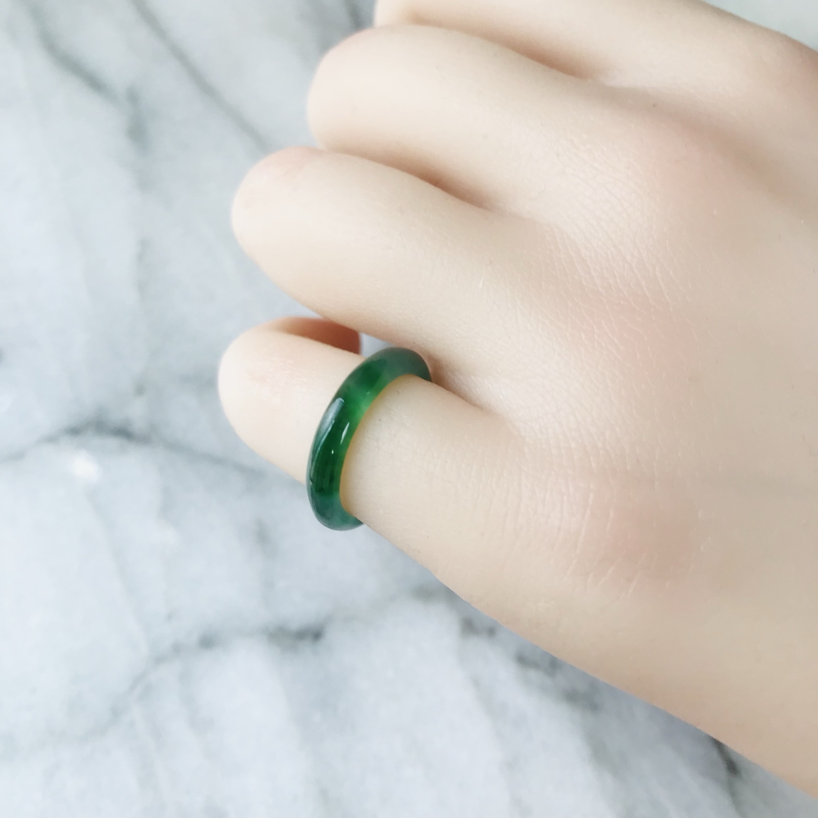 R340-0025］ ジェイド JADE ヒスイ 本翡翠 くりぬき リング 天然石 