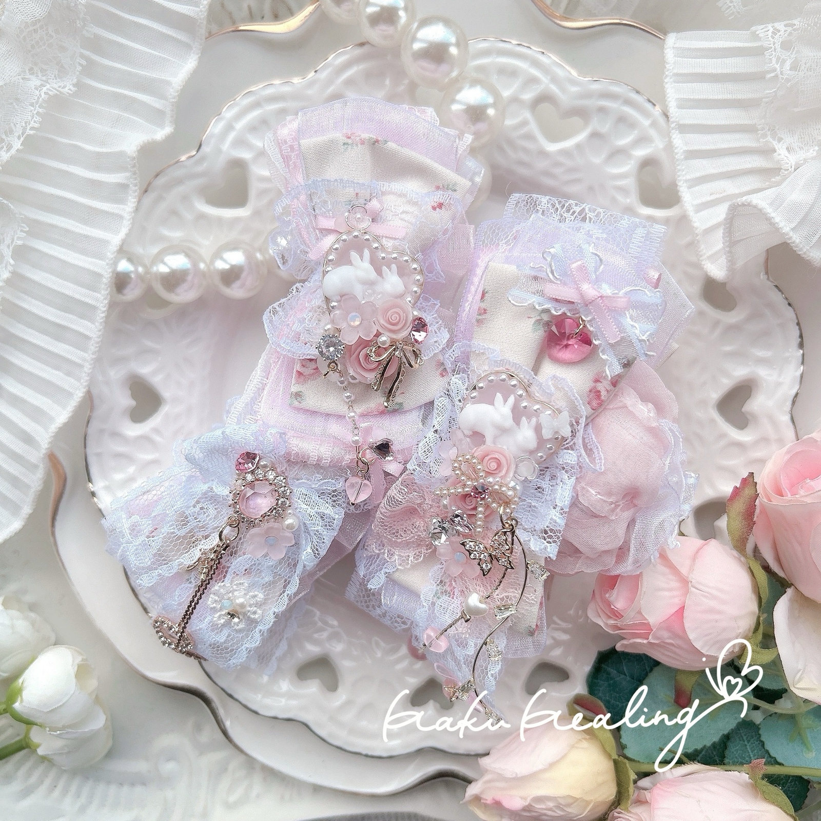 Butterfly🦋🩵 レジン ヘアクリップ ドライフラワー 浴衣 夏