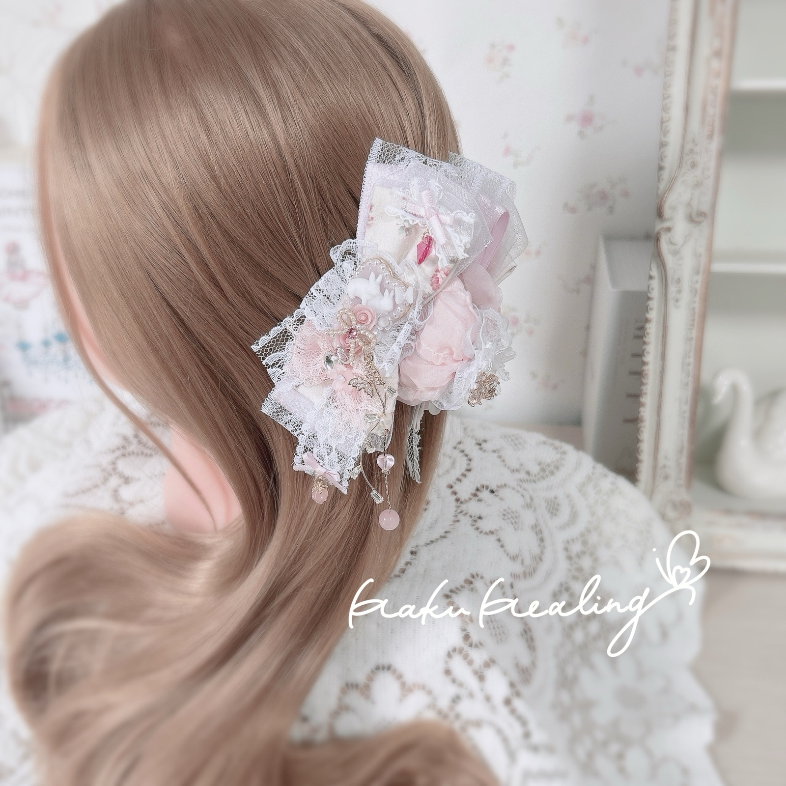 Butterfly🦋🩵 レジン ヘアクリップ ドライフラワー 浴衣 夏