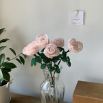 ビーズフラワー　バラ（ピンク）6本ブーケ💐