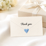 ホワイトデーやお父さんの誕生日に♪ラブレター型💌のサンキューカード ／手刺繍のミニメッセージカード ギフトカード お礼 ハートマーク
