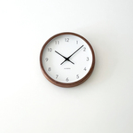 KATOMOKU muku round wall clock 7 ウォールナット km-93RC 電波時計