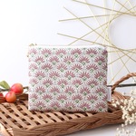 フランス生地 フラットポーチ size: S DOUX Rose