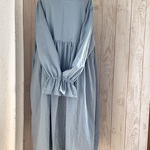 ギャザーエプロンワンピース（くすみブルー）bristolcream様専用