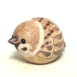 まん丸雀さん【786羽目】木製 すずめ スズメ 野鳥 ＜銘木すずめや＞