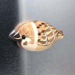 マグネット雀さん【789羽目】木製 すずめ スズメ 野鳥 メモホルダー ＜銘木すずめや＞