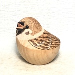 福良雀さん開口ver.【791羽目】木製 すずめ スズメ 野鳥 ＜銘木すずめや＞