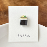 喫茶店ピンバッジ・コーヒーゼリー
