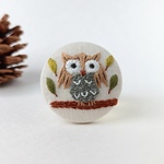 森のフクロウさん刺繍ヘアゴム