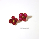 秋カラーのお花ピアス