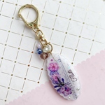【4194】フルート ピンクのこでまりと紫のユーフォルビアand紫陽花 チャーム