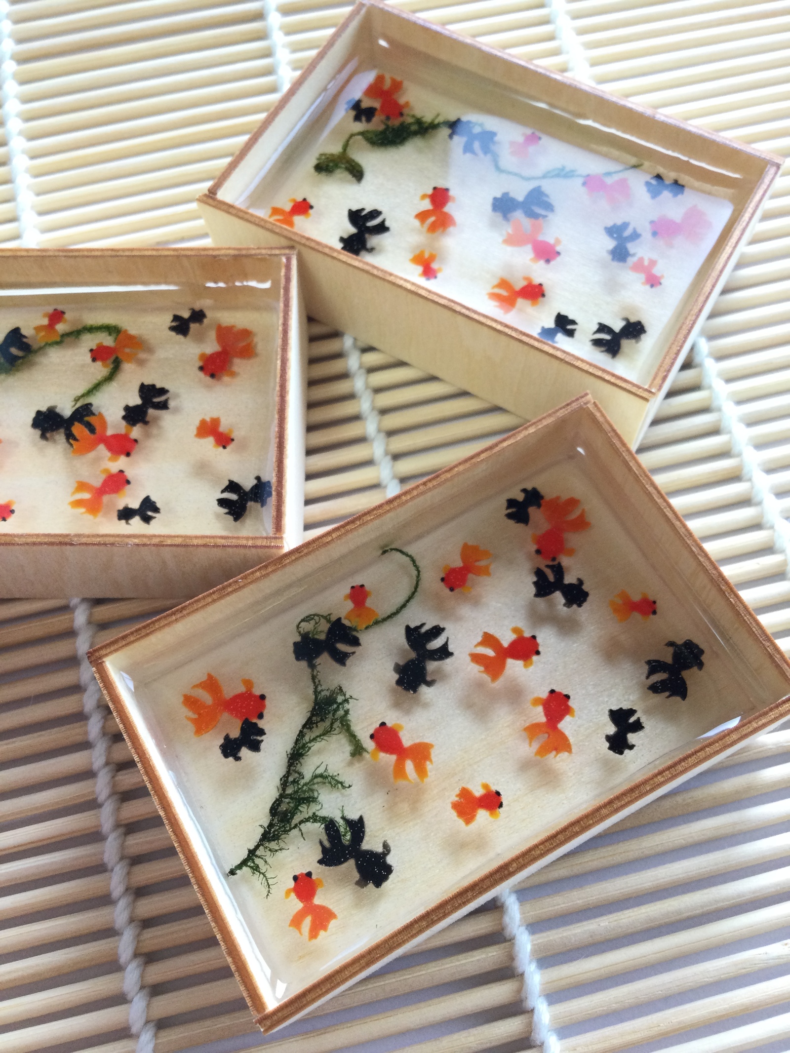 ハンドメイド*パグちゃんの金魚すくい・夏祭り・オブジェ・置物 小さな
