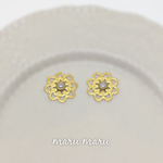 【再販3】パールの透かしフラワーのピアス・イヤリング