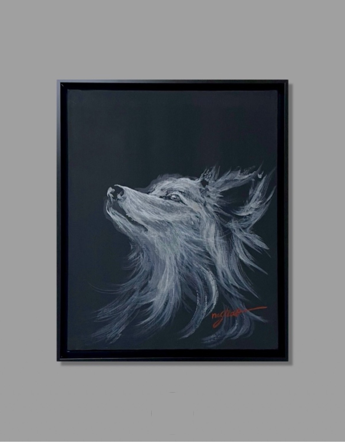 「BLACK１」キャンバス パネル 犬 絵画 アート アクリル アクリル画 似顔絵 動物 ペット インテリア 壁掛け 14,256円