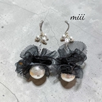 アレルギー対応❣️チュール　コットンパール　ゆらゆら可愛いピアス＆イヤリング✨️