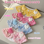 お名前入り♡ 『スイートギンガムケープ』　犬スタイ 犬ケープ 犬ビブ 犬服 春スタイ　※刺繍色相談可