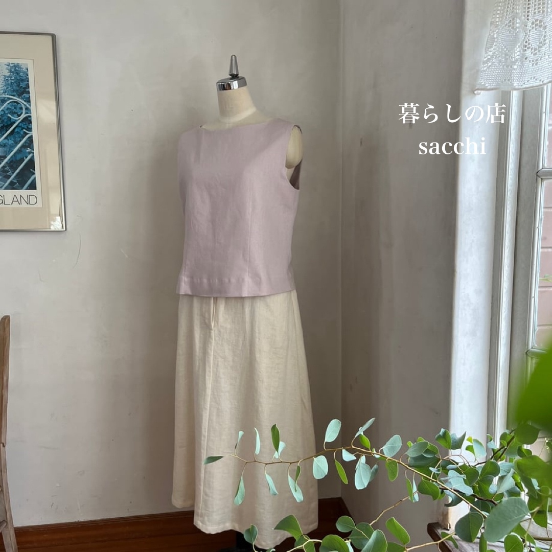 アンドゥブラウス　コットンリネンソフトオックス　ピンク　＊暮らしの店sacchi＊ 7,227円