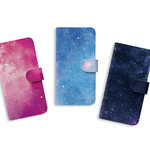 水彩の宇宙★　手帳型ケース スマホケース 宇宙 iPhoneケース iPhone8  iPhoneXS iPhone12mini iPhone11Pro Xperia Galaxy 他機種対応