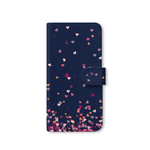 Flying Heart♡Navy　手帳型ケース スマホケース  iPhoneケース iPhone8 ハート iPhoneXS iPhoneXR iPhone11Pro Xperia 他機種対応