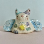 陶器「ねこの天使・星」