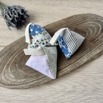 【SALE】無農薬ラベンダーサシェ3個セット＊コロンと可愛い香り袋|北欧風花柄ストライプミックス|自分へのご褒美やプチギフトに
